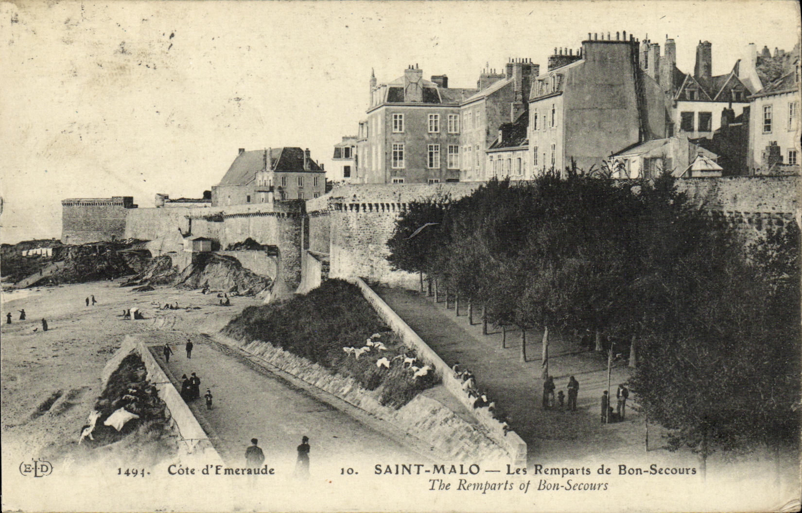 Saint-Malo — Les Remparts de Bon-Secours — Éditeur E.D. n°1494