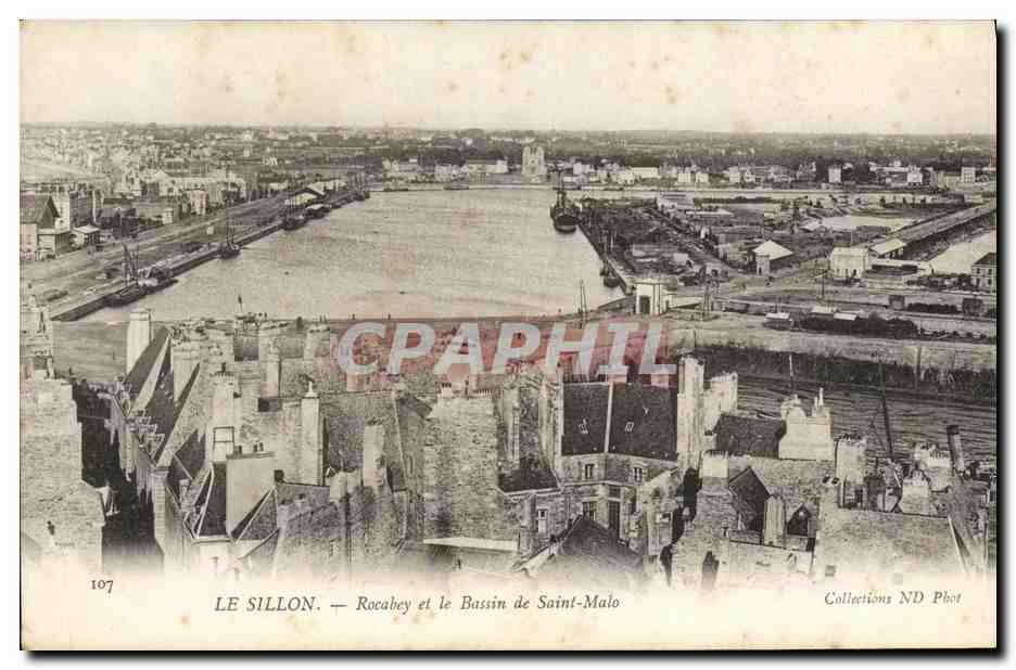 CPA Le Sillon Rocabey et le Bassin de saint Malo