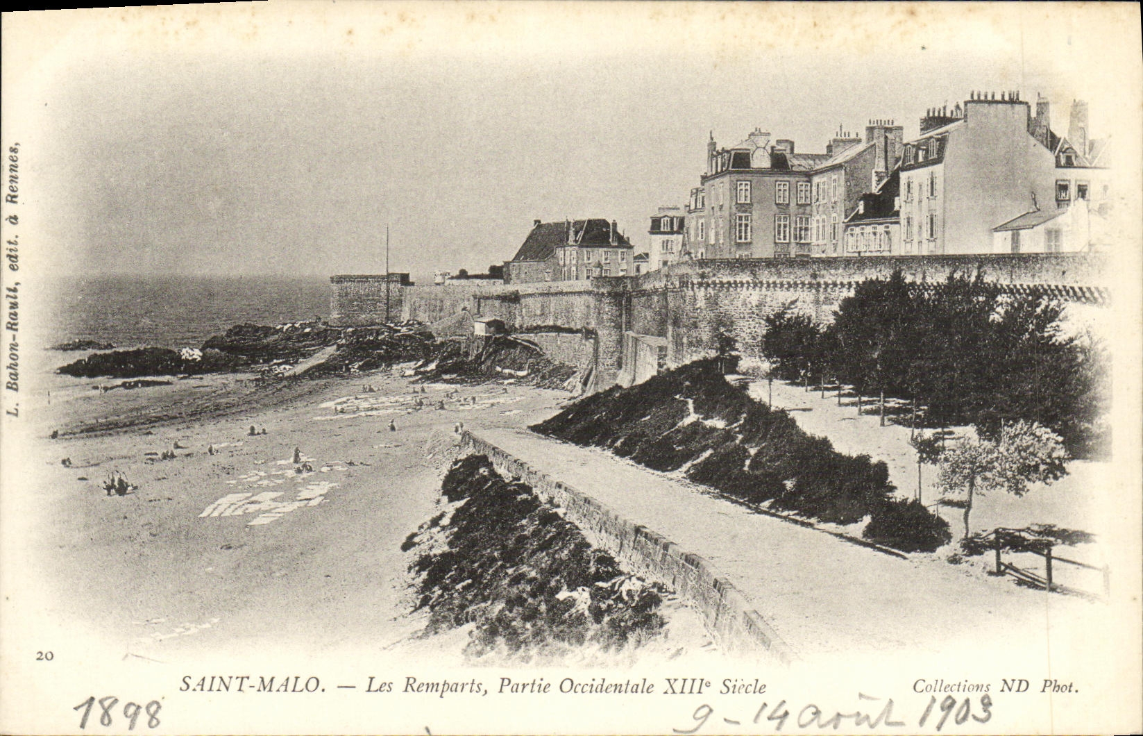 Saint-Malo — Les Remparts, Partie Occidentale XIIIe Siècle — L. Bahon-Rawit, édit. à Rennes, n°20