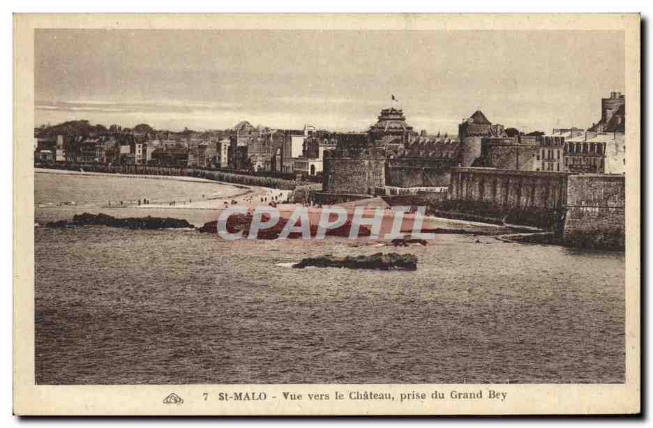 St-Malo - Vue vers le Château, prise du Grand Bey — CPAPHIL n°7
