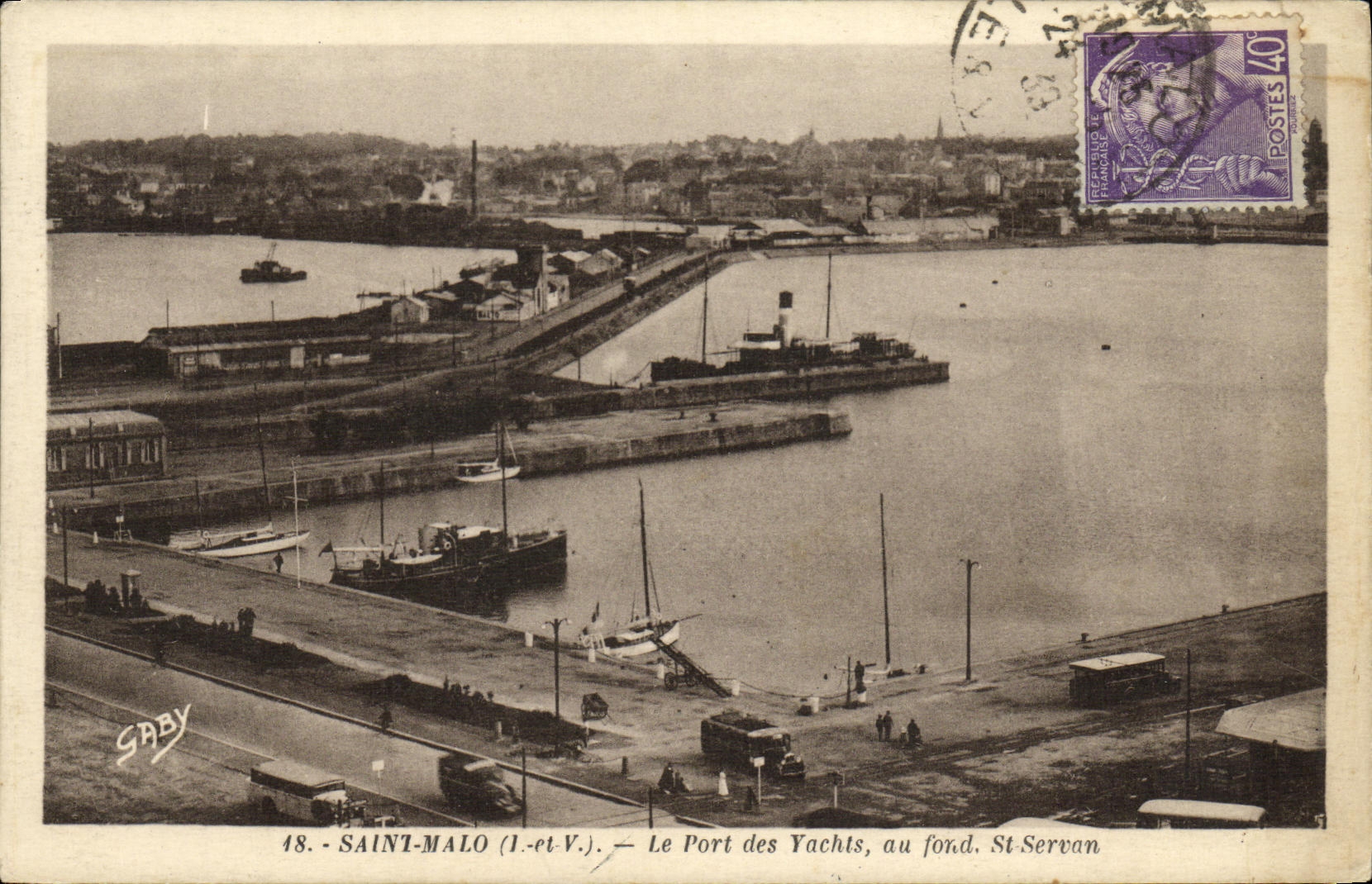 Saint-Malo (I.-et-V.) — Le Port des Yachts, au fond St-Servan — Gaby, n°48