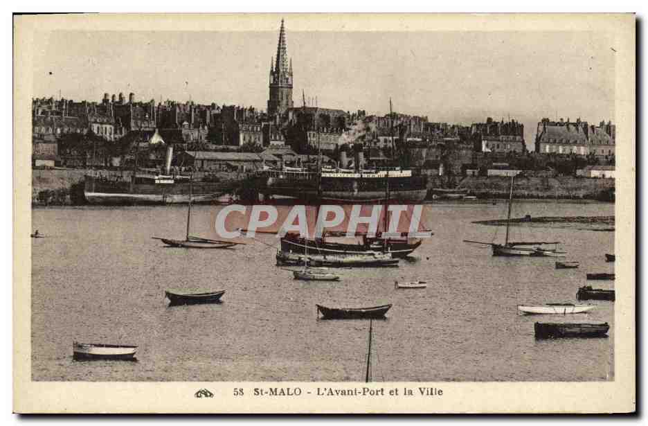 St-Malo - L'Avant-Port e la Città — editore Almacène de. Arts Photomécaniques, n° 58
