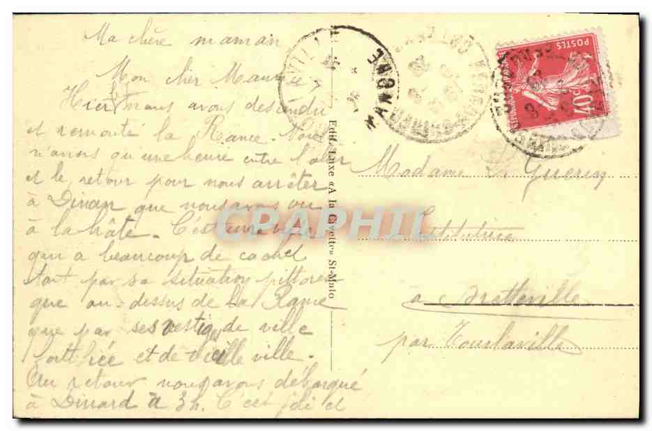 St-Malo - Le Casino et l'Hôtel Franklin — éditeur 'La Grevette' n°52 — Reverso