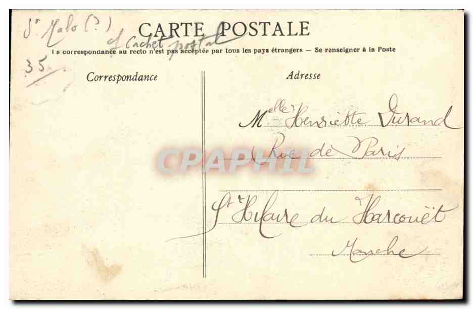 Boulevard de la Liberté et rue Poullain-Duparc — Paris — A.G. 84 — Rückseite