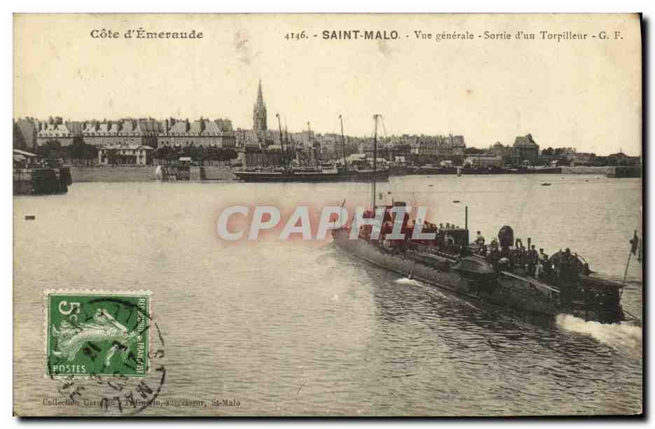 Saint-Malo — Vista generale — Uscita di un Torpediniere — G.F. — Costa d'Emeraude, n°4146
