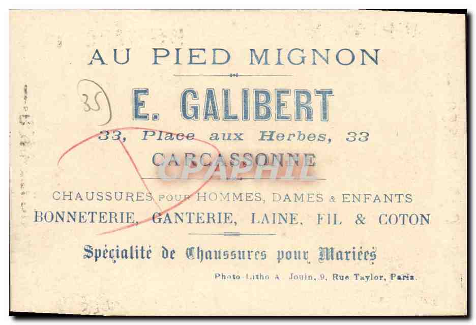 Chromo Parame pres Saint Malo Au pied Mignon Galibert Place aux herbes Carcassonne Chateau et Porte St Vincent — Rückseite