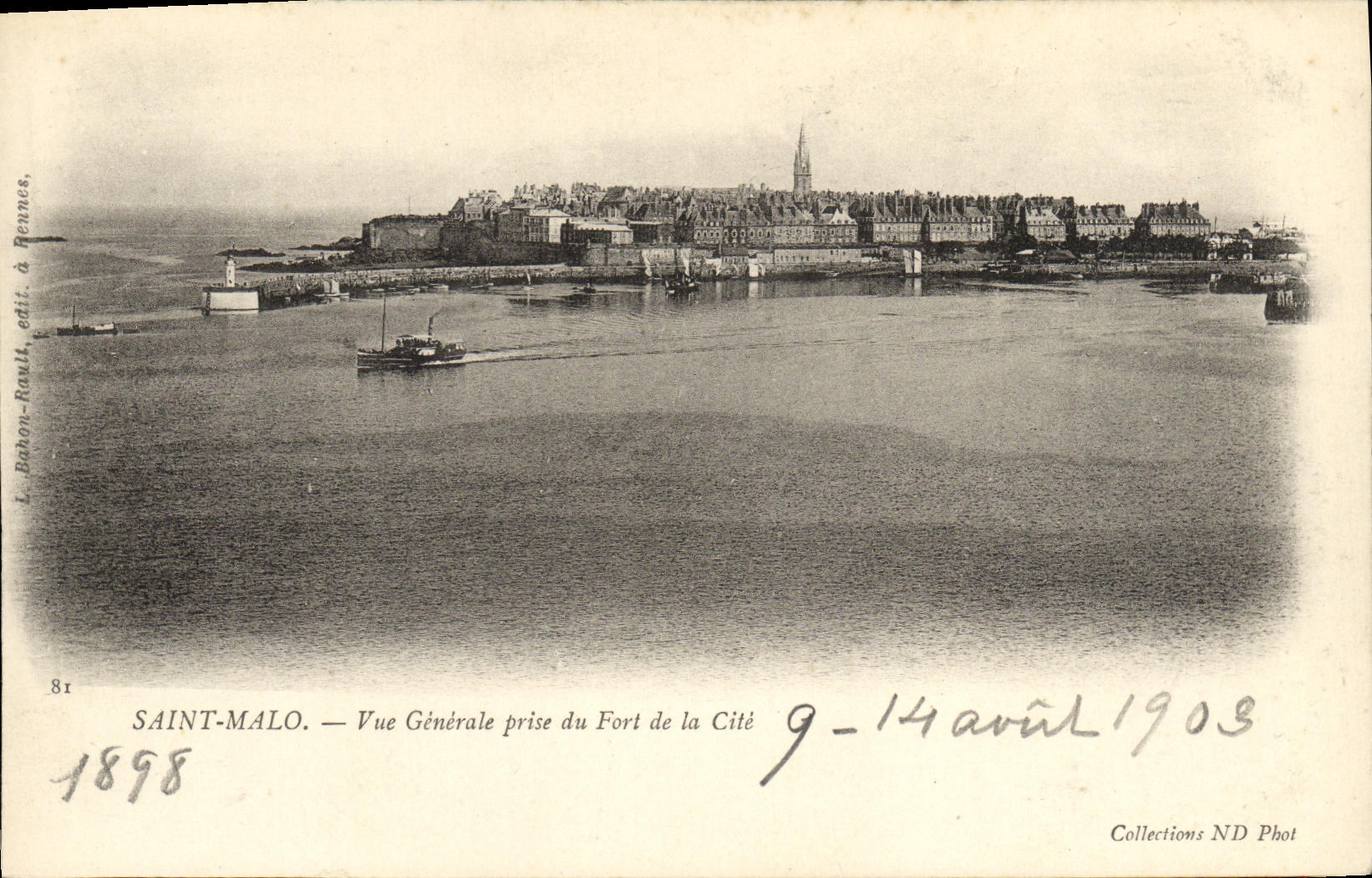 Saint-Malo — Vue Générale prise du Fort de la Cité — L. Brébon-Rault, édit. à Rennes, n°81