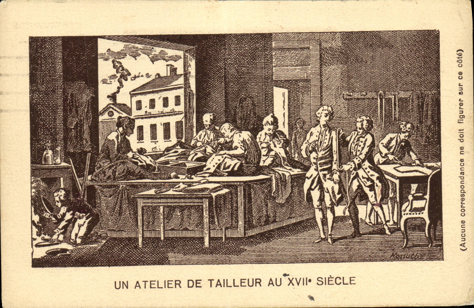 CPA Rennes un atelier de tailleur au 18eme 