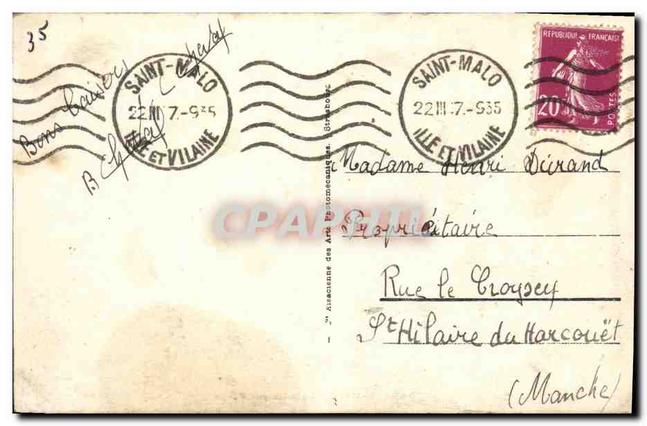 St-Malo - La Môle des Noires — CPA n°115, éditeur A. Chabot — Reverso
