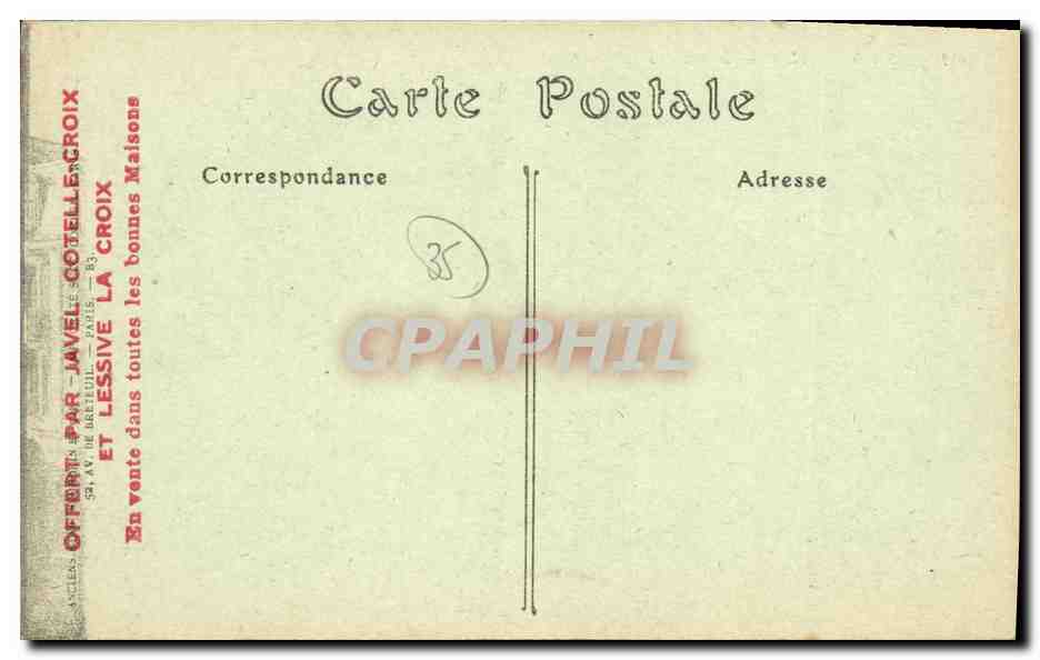 Saint-Malo — L'Hôtel de France — éditeur Chateaubriand — Verso