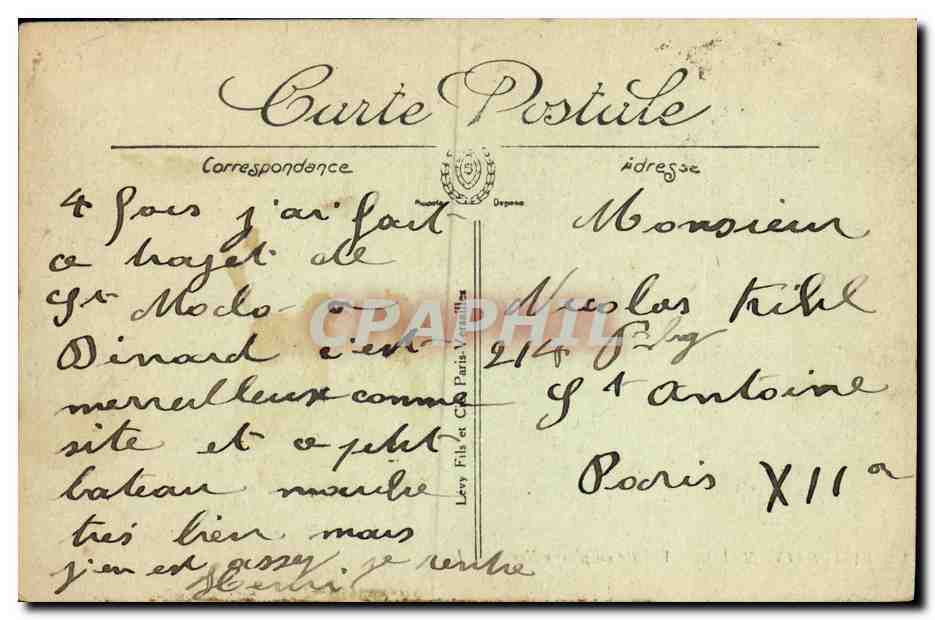 CPA Saint Malo Vedette en Pleine Mer Bateau — Verso