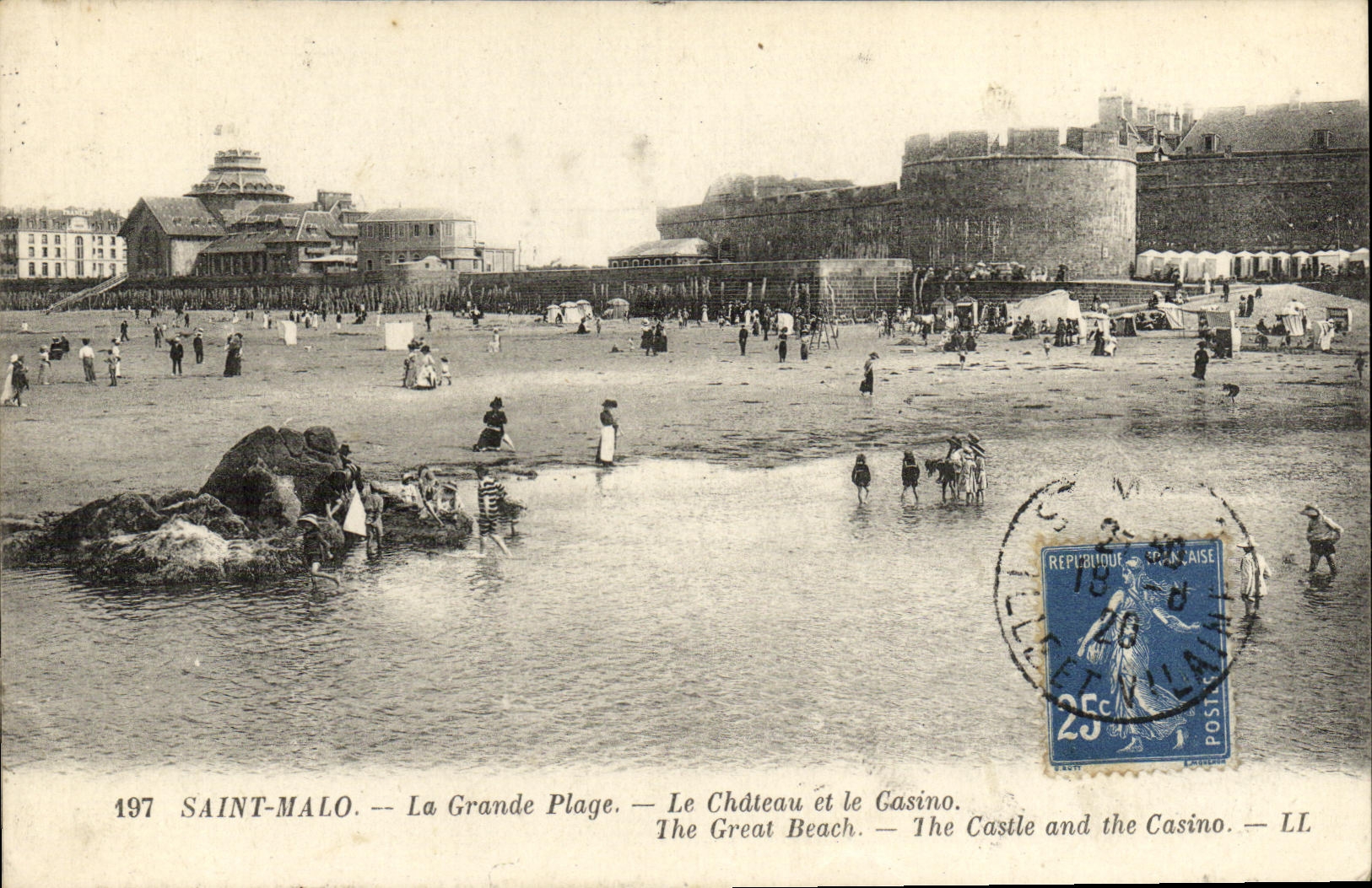 SAINT-MALO. — La Grande Plage. — Le Château et le Casino. — LL