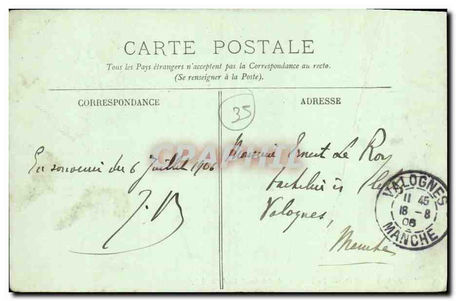 Saint-Malo — Le Tombeau de Chateaubriand — LL. n° 698 — Reverso