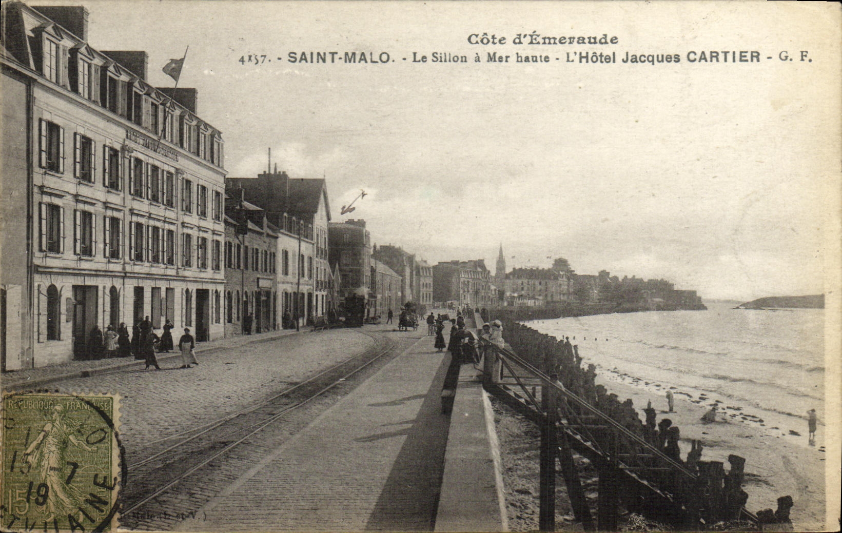 Saint-Malo - Le Sillon à Mer haute - L'Hôtel Jacques CARTIER - G. F.