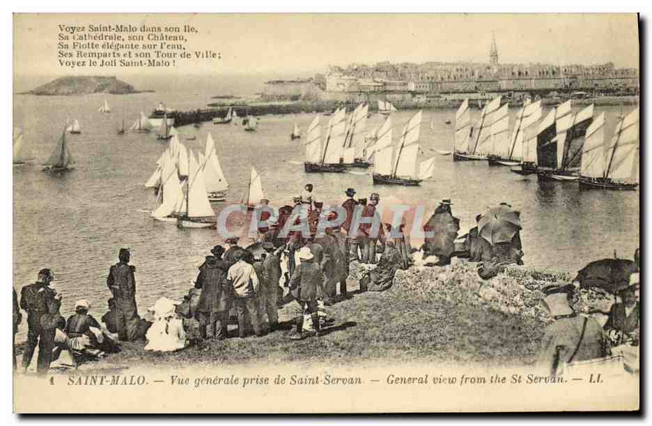 Saint-Malo — Vista general tomada desde Saint-Servan — I.I. — Editor: Levy Frères, París