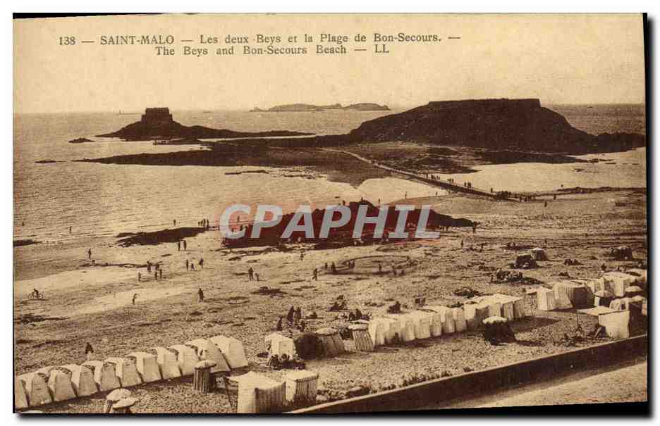 Saint-Malo — Les deux Beys et la Plage de Bon-Secours — LL