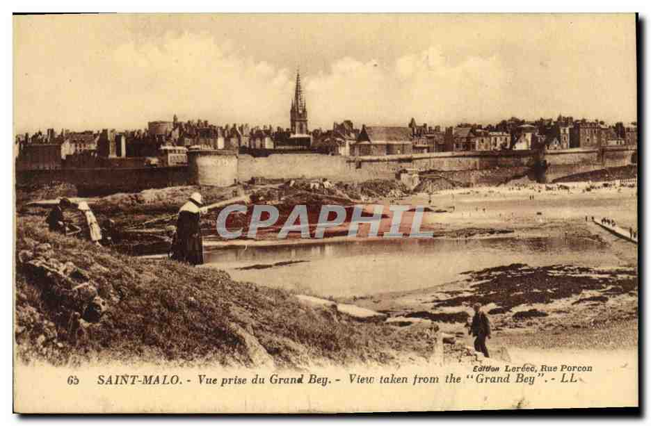Saint-Malo - Vue prise du Grand Bey - Édition Lerec, Rue Porcon