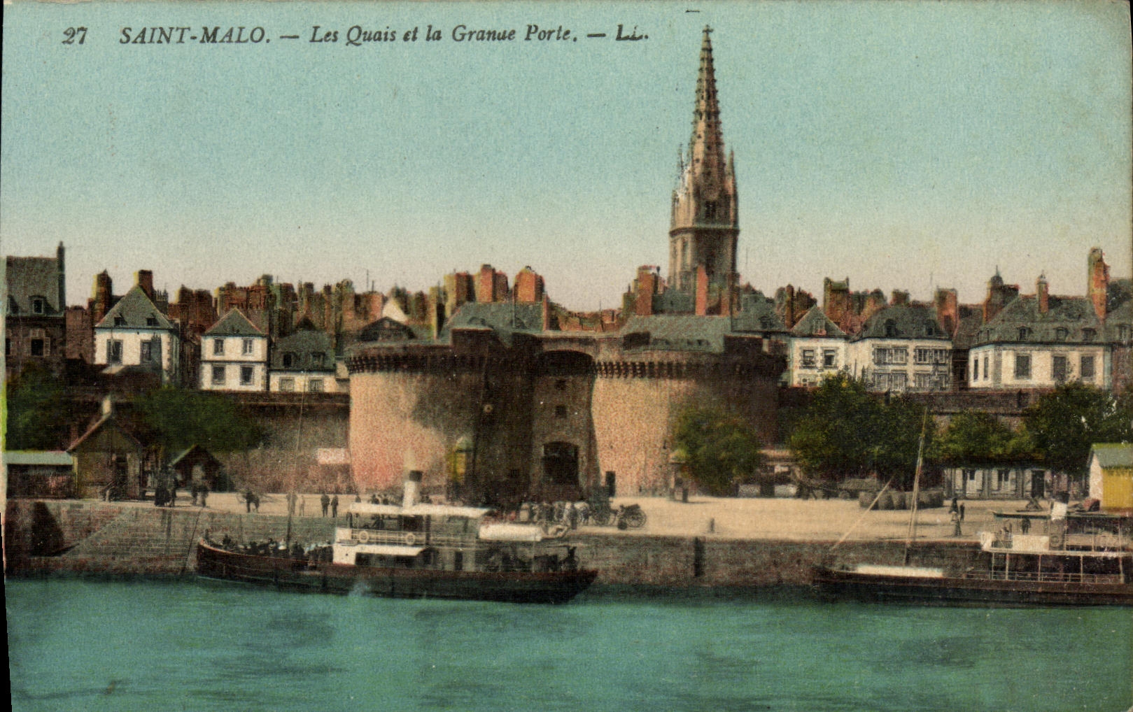 CPA Saint Malo Les Quais et la Grande Porte Bateau