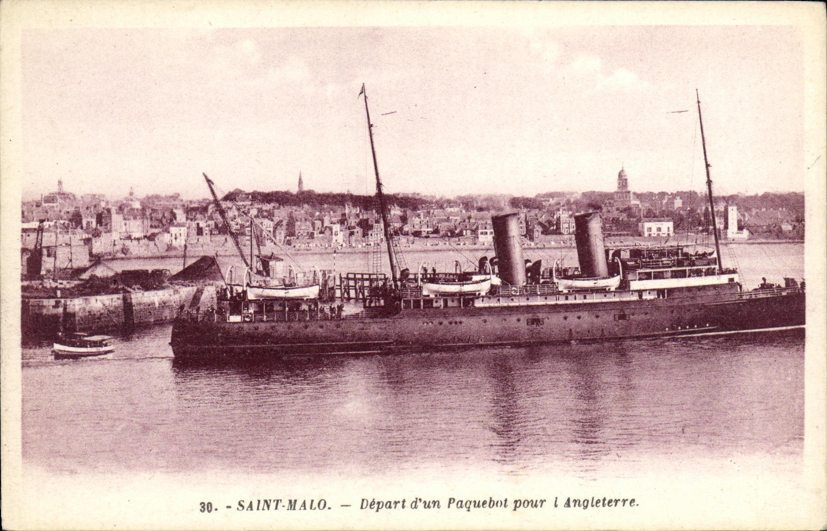 Saint-Malo — Départ d'un paquebot pour l'Angleterre — G. Artaud, Nantes