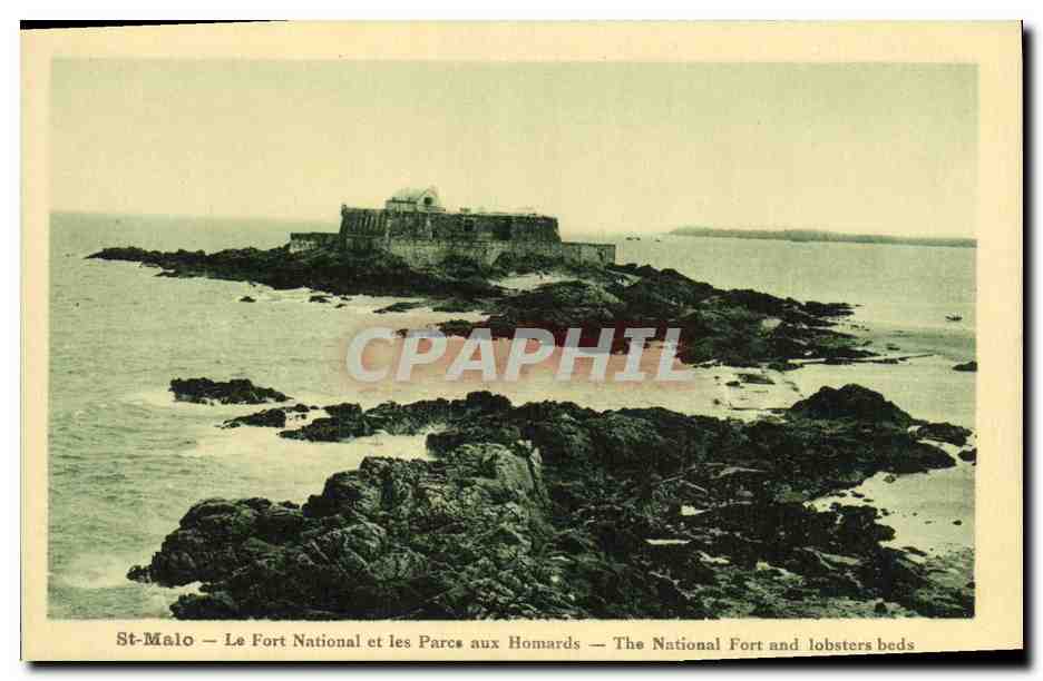St-Malo — Le Fort National et les Parcs aux Homards — éditeur Dupuis et Langeard