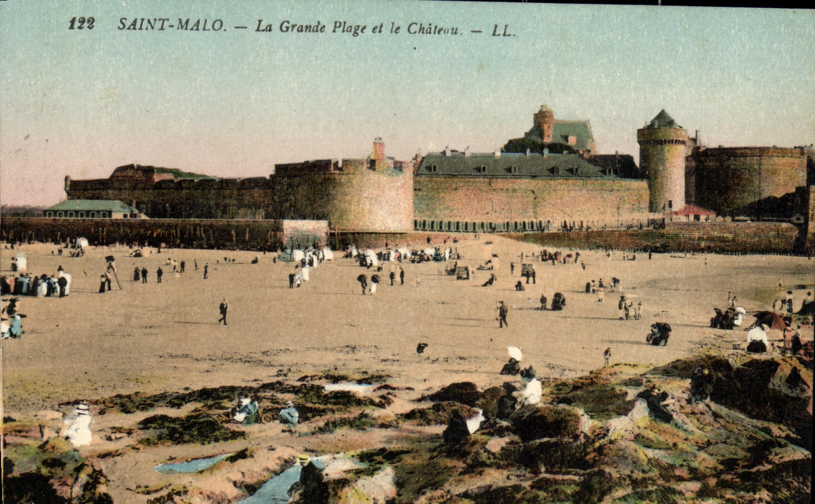 Saint-Malo — La Grande Plage e il Castello — LL. — N° 122