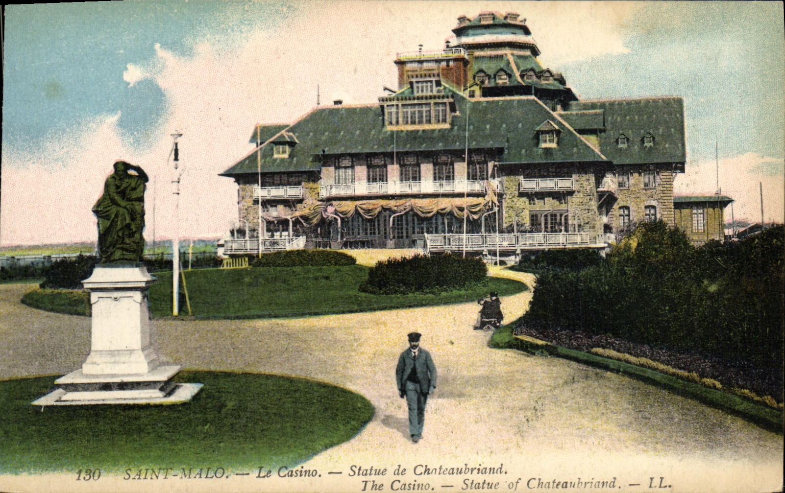 Saint-Malo — Le Casino — Statue de Chateaubriand — I.L.