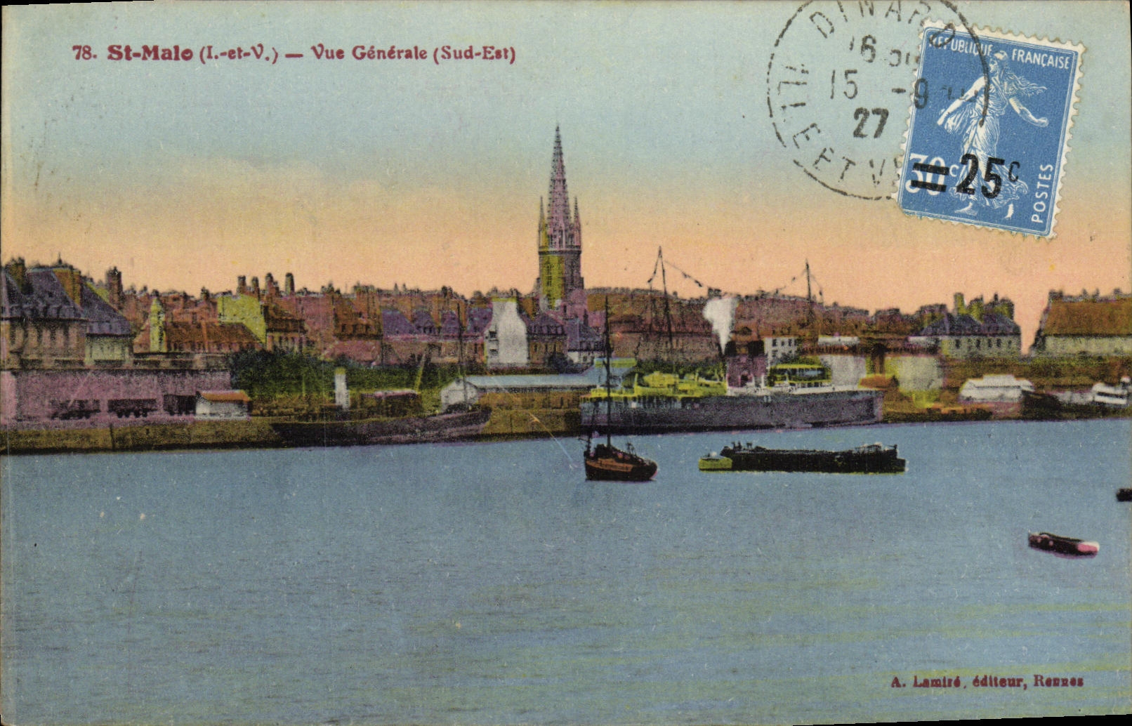 St-Malo (I.-et-V.) — Vue Générale (Sud-Est) — A. Lamiré, éditeur, Rennes