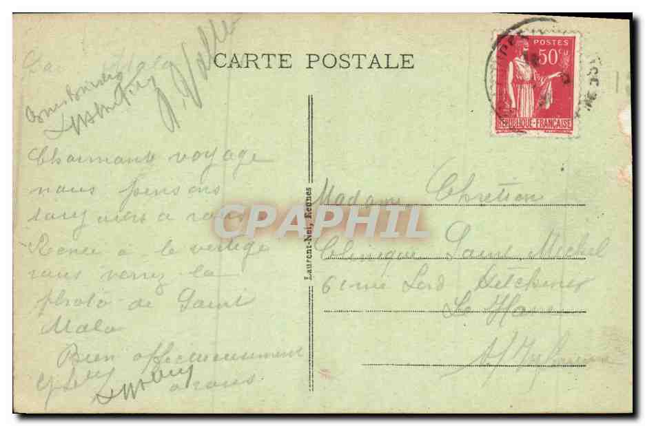 CPA Saint Malo La Promenade des Remparts — Verso