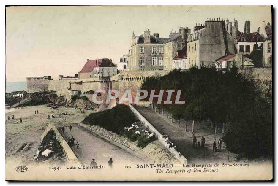 Saint-Malo — Les Remparts de Bon-Secours — Éditeur B.D. n°1494