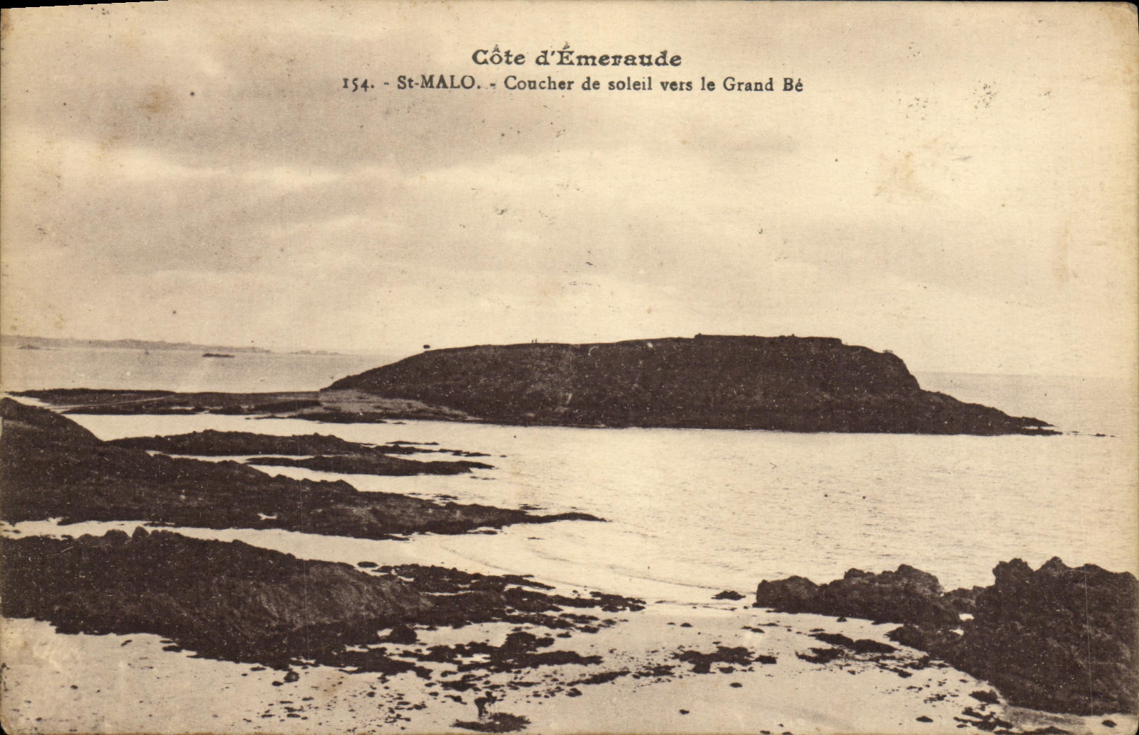 Côte d'Émeraude — Coucher de soleil vers le Grand Bé — St-Malo, n°154