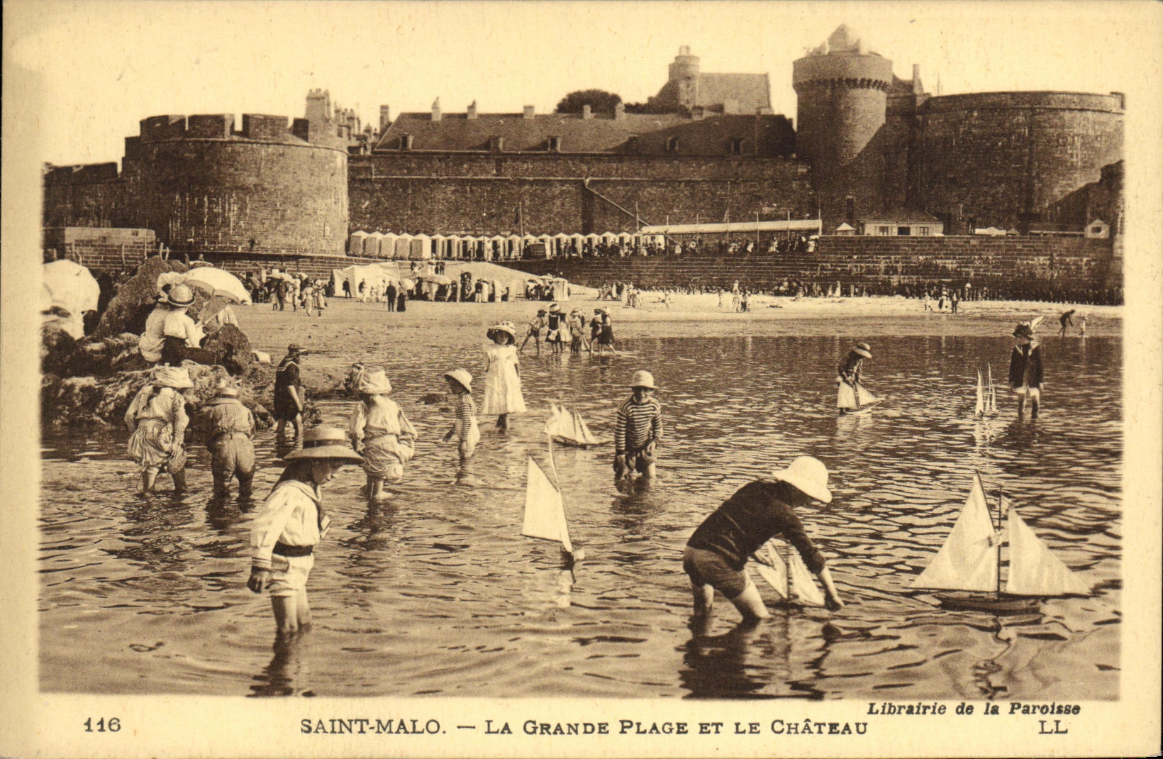 Saint-Malo — Die Große Strandpromenade und das Schloss — Librairie de la Paroisse LL n°116