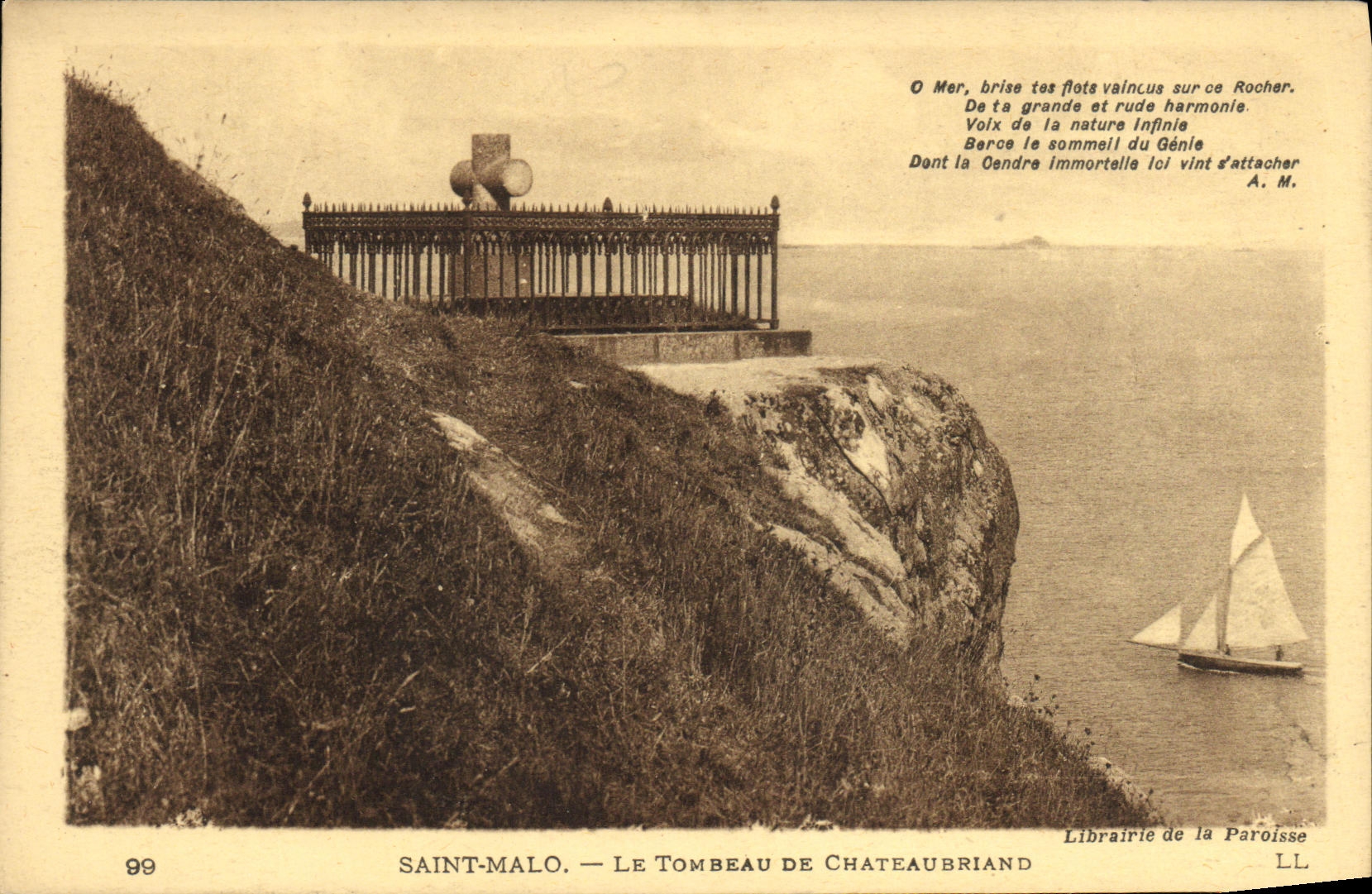 Saint-Malo — Le Tombeau de Chateaubriand — Librairie de la Paroisse