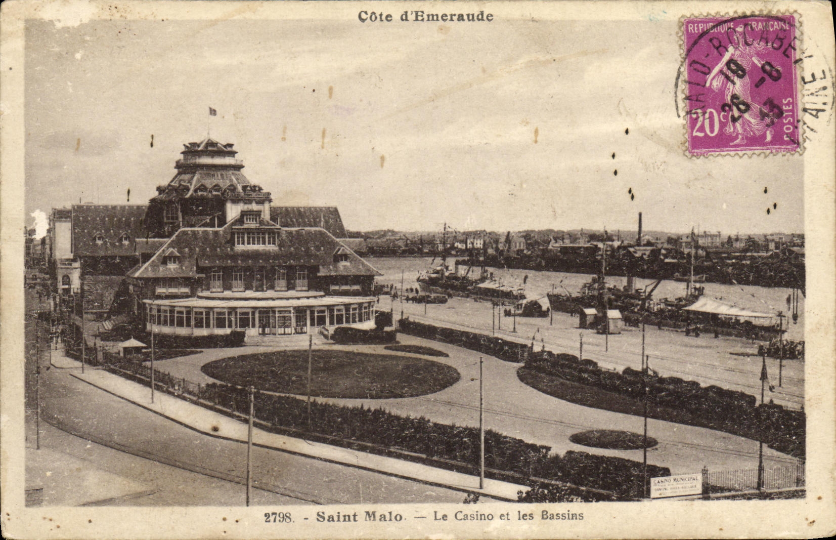 CPA Saint Malo Le Casino et les Bassins