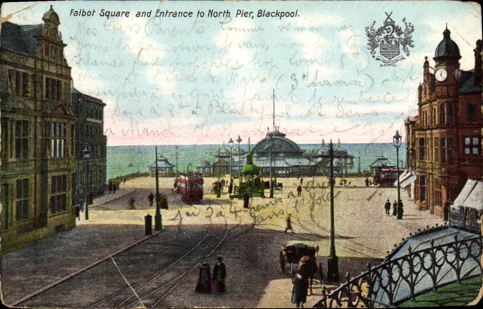 CPA Falbot square and Entrance of North Pier Blackpool 
