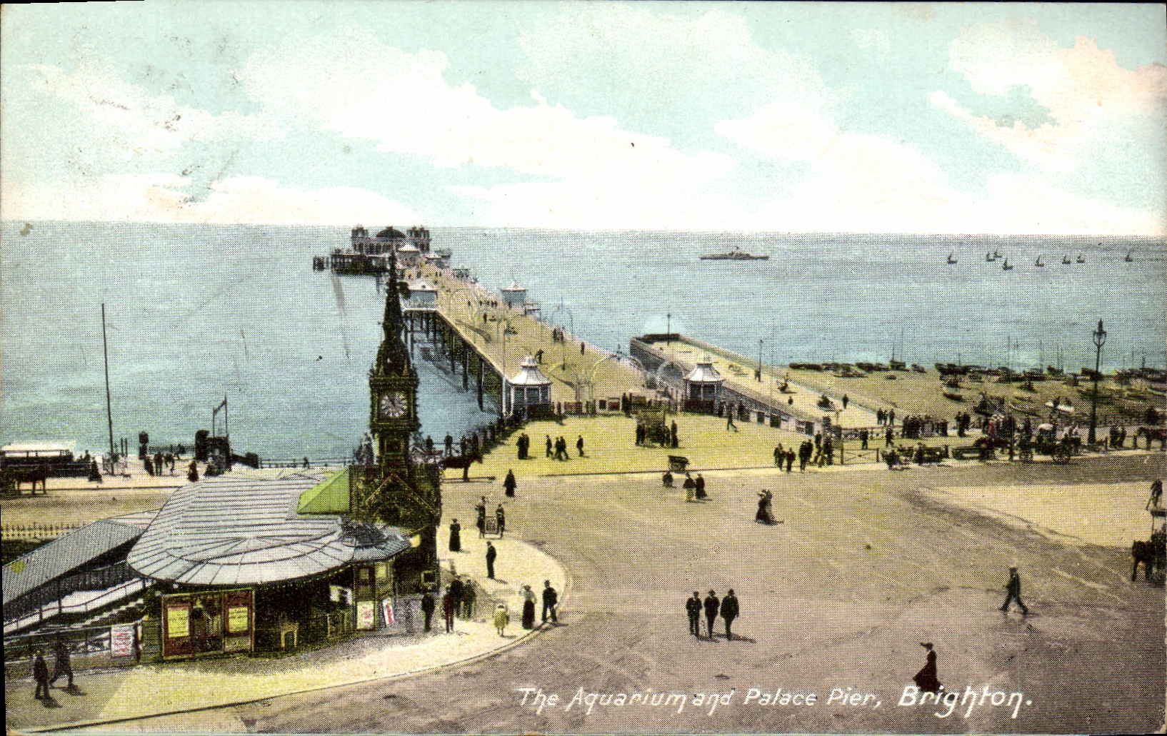 CPA The Aquarium and Palace Pier Brighton 