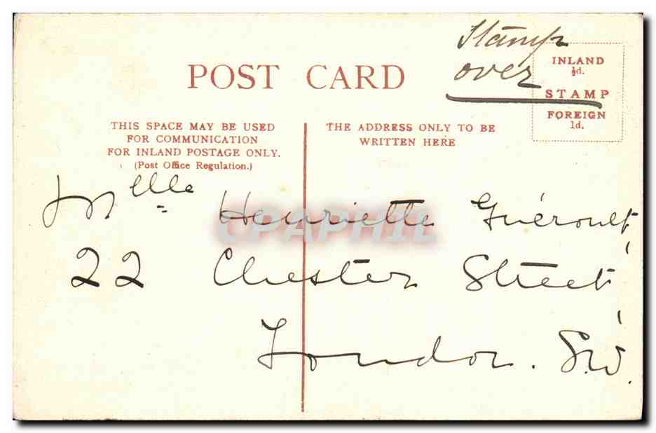 CPA Eastbourne The Queen s Hotel and Royal Parade — Rückseite