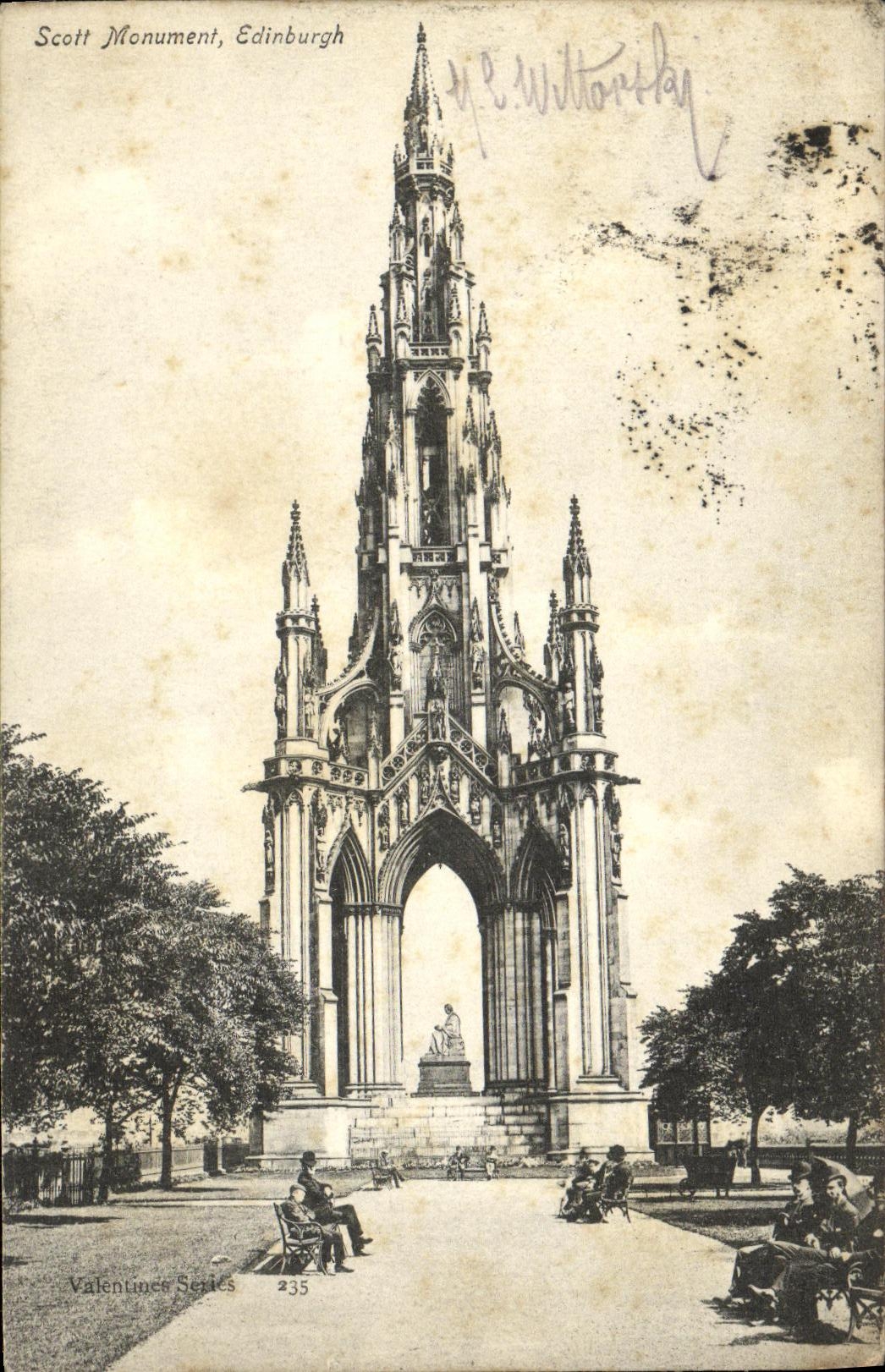 Scott Monument, Edinburgh — Valentin Serie Nr. 235 — Verlag nicht sichtbar