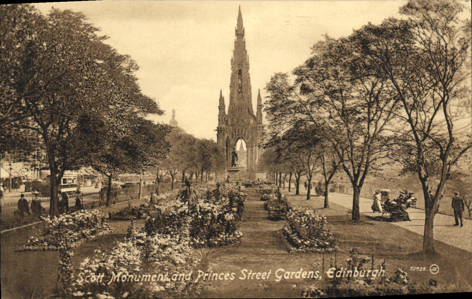 Scott Monument and Princes Street Gardens, Edinburgh — Valentine's Series n° 50426