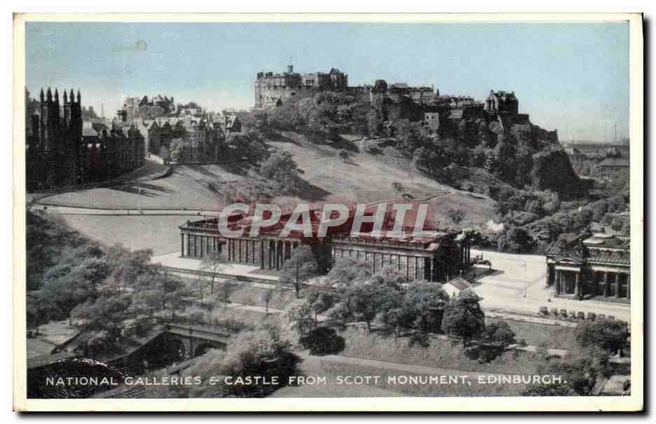 CPA Edinburgh National Galleries Castle From Scott Monument 