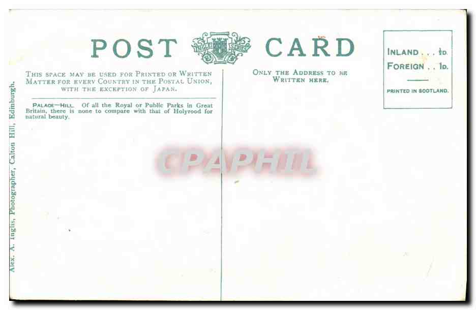 CPA Edinburgh Holyrood Palace and Arthur s Seat — Back