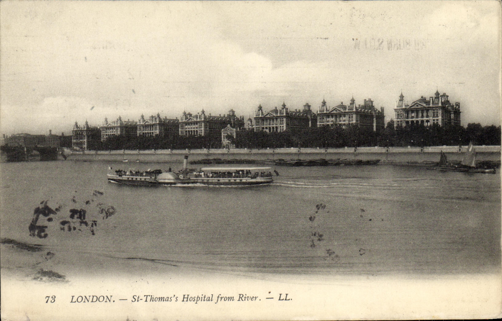 CPA London St thomass s hospital from river Bateau