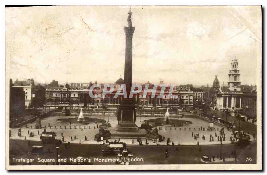 CPA London Trafalgar Square and Nelson s Monument