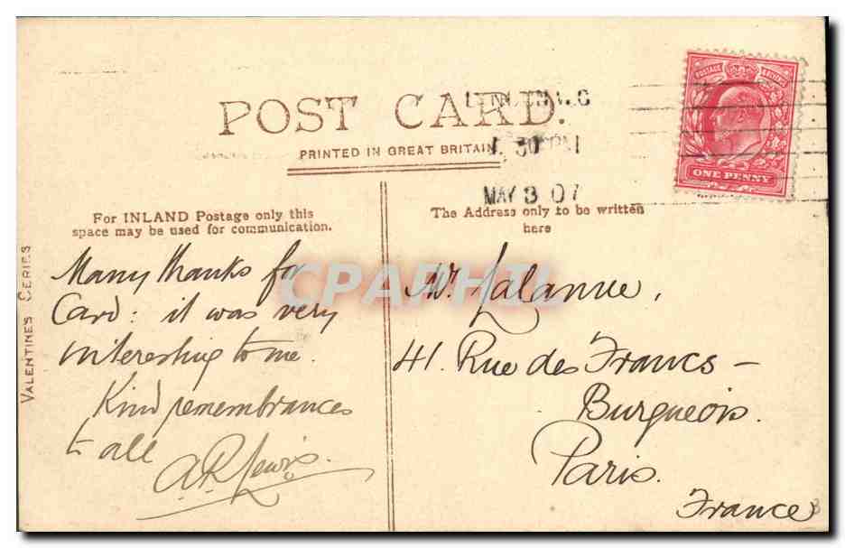 CPA London National Gallery — Verso