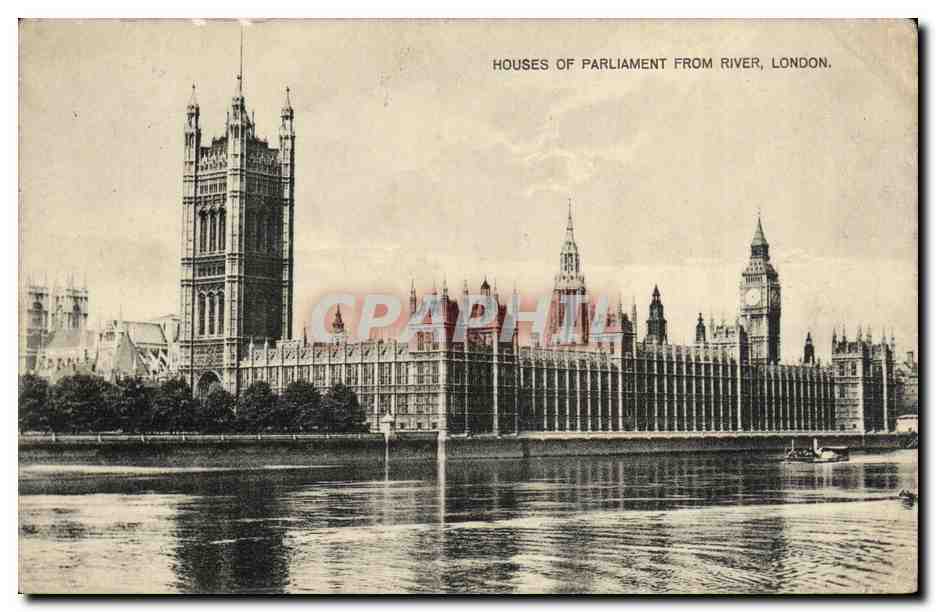 CPA London Houses Of Parliament From River