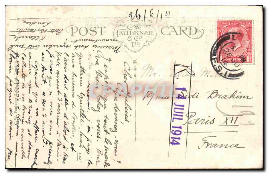 CPA London The Royal Progress Through London 1911  — Rückseite