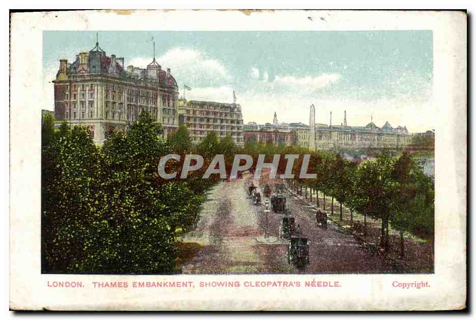 CPA London Thames Embankment Showing Cleopatra s Needle