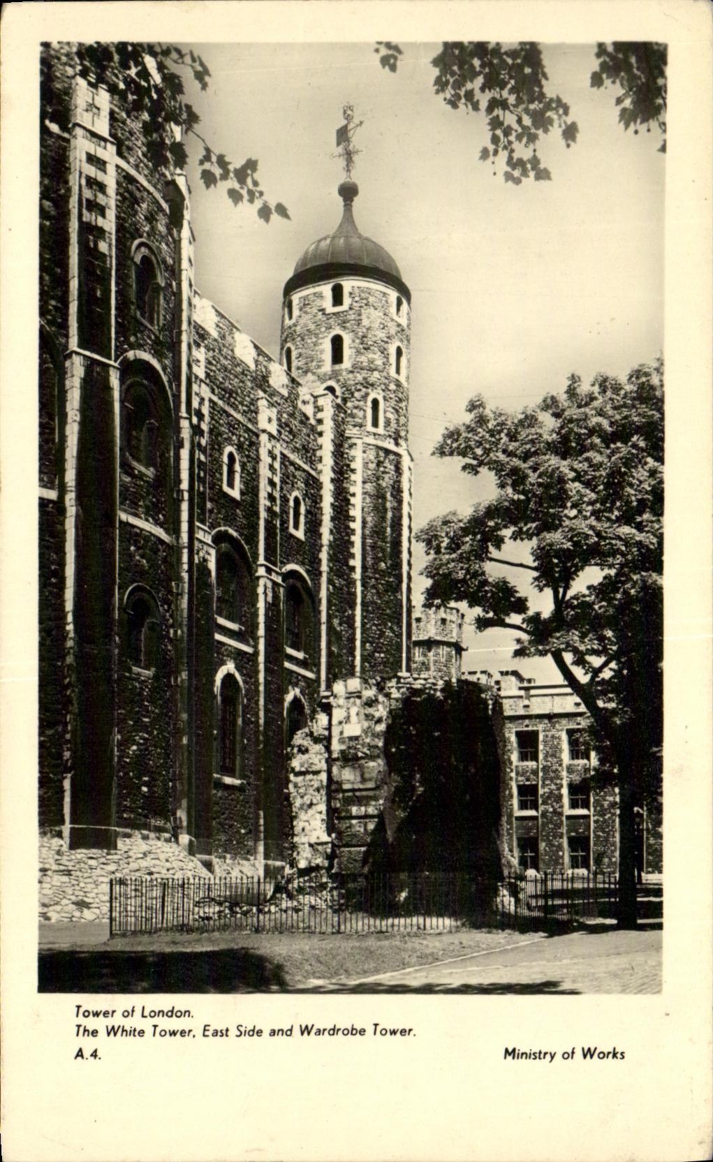 CPA Tower of London The White Tower East side and Wardrobe Tower