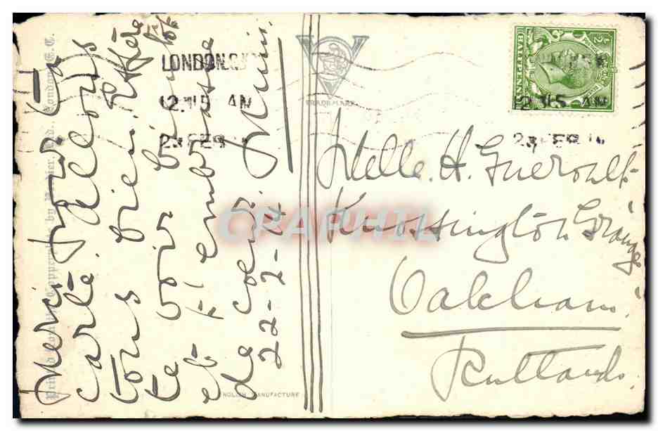 CPA London Sr Paul s from the River — Rückseite