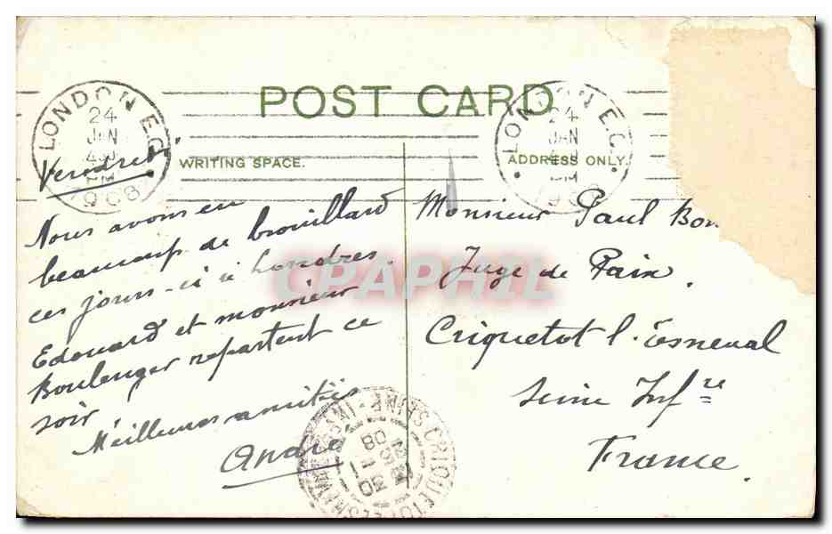 CPA The Law Courts and Fleet Street London  — Verso