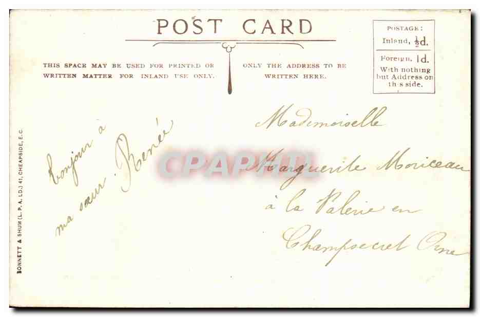CPA Flip Flap Franco British Exhibition London 1908 — Rückseite